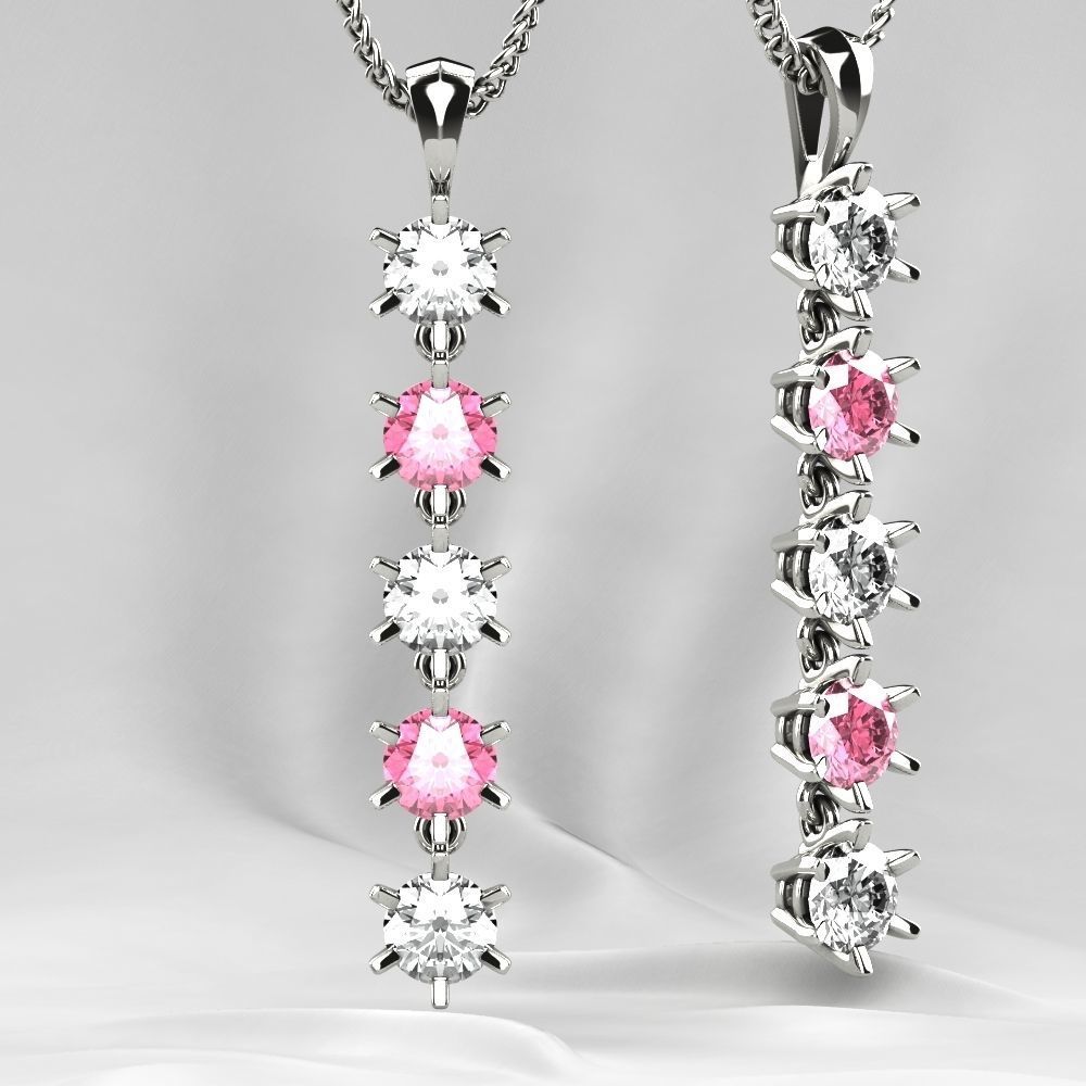 Big Gems Gold Pendant 3D print model_3