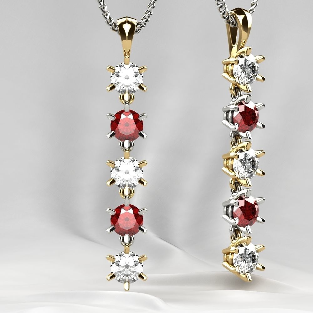 Big Gems Gold Pendant 3D print model_14