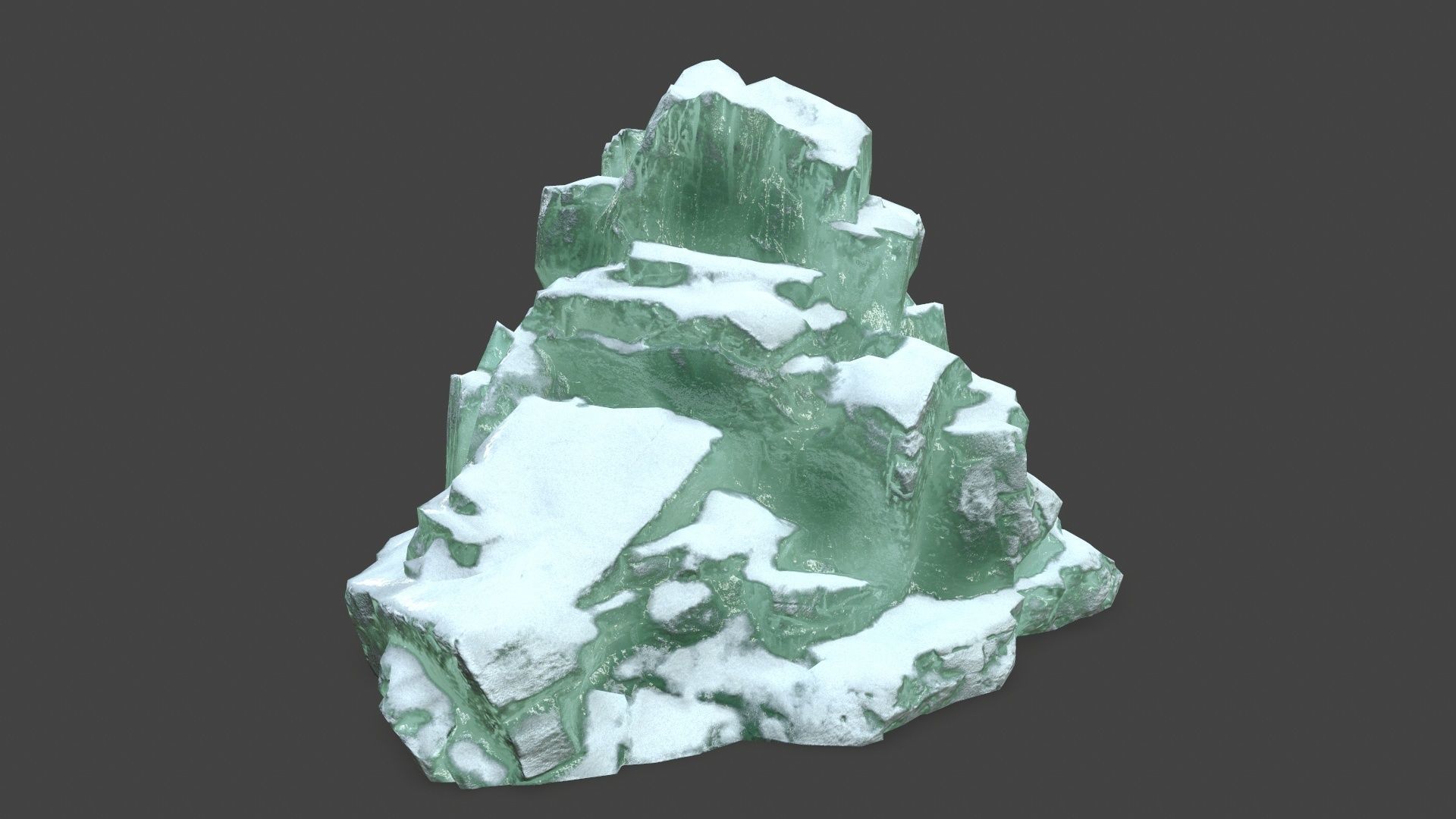 icebergs rock with snow Low-poly 3D model_19