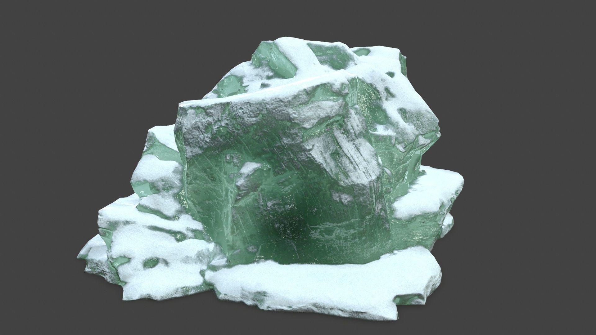 icebergs rock with snow Low-poly 3D model_5