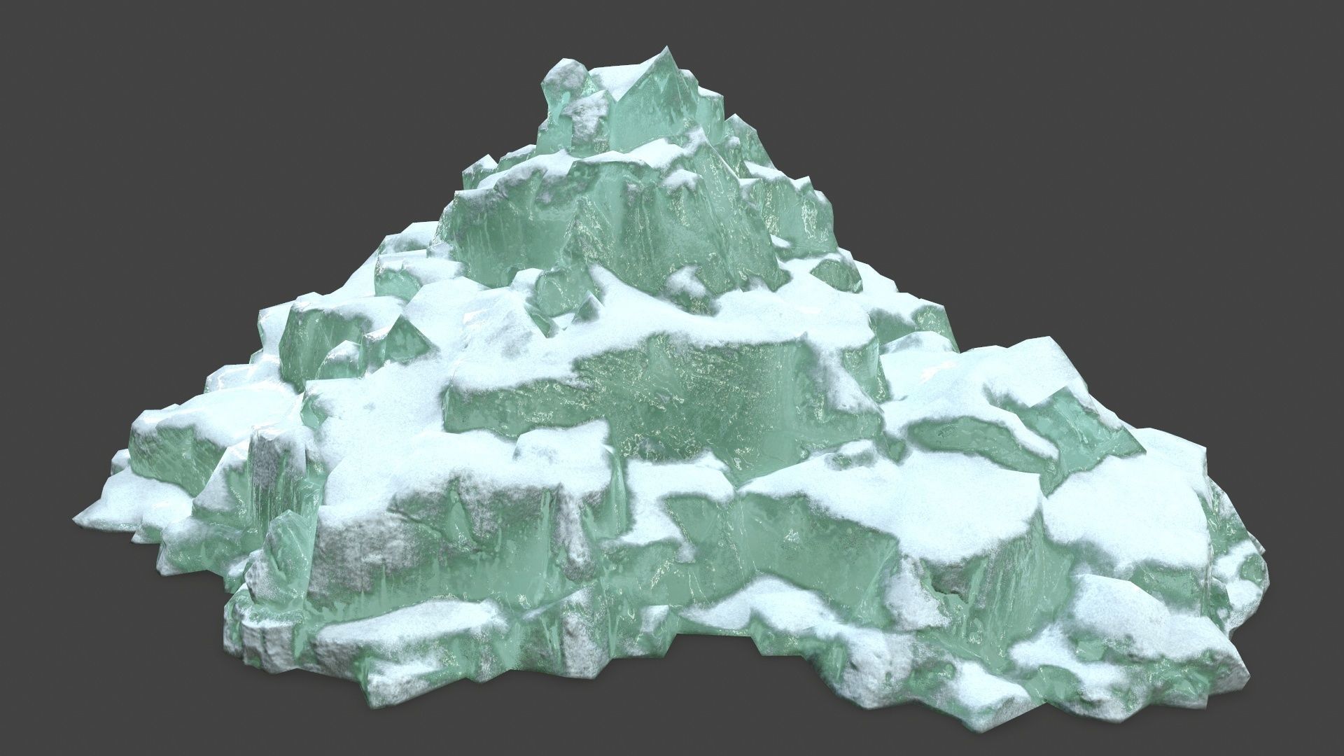 icebergs rock with snow Low-poly 3D model_24
