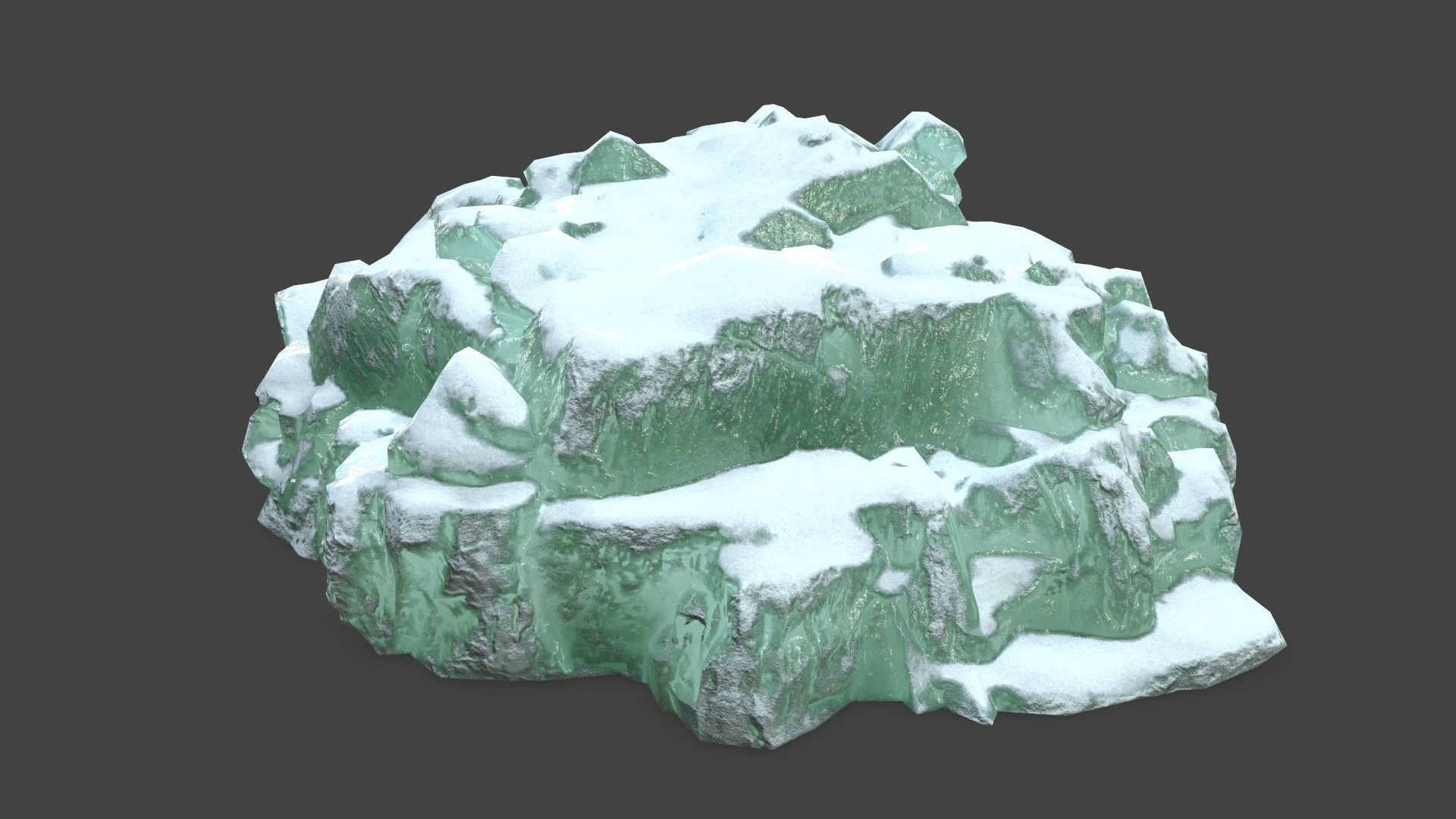 icebergs rock with snow Low-poly 3D model_21