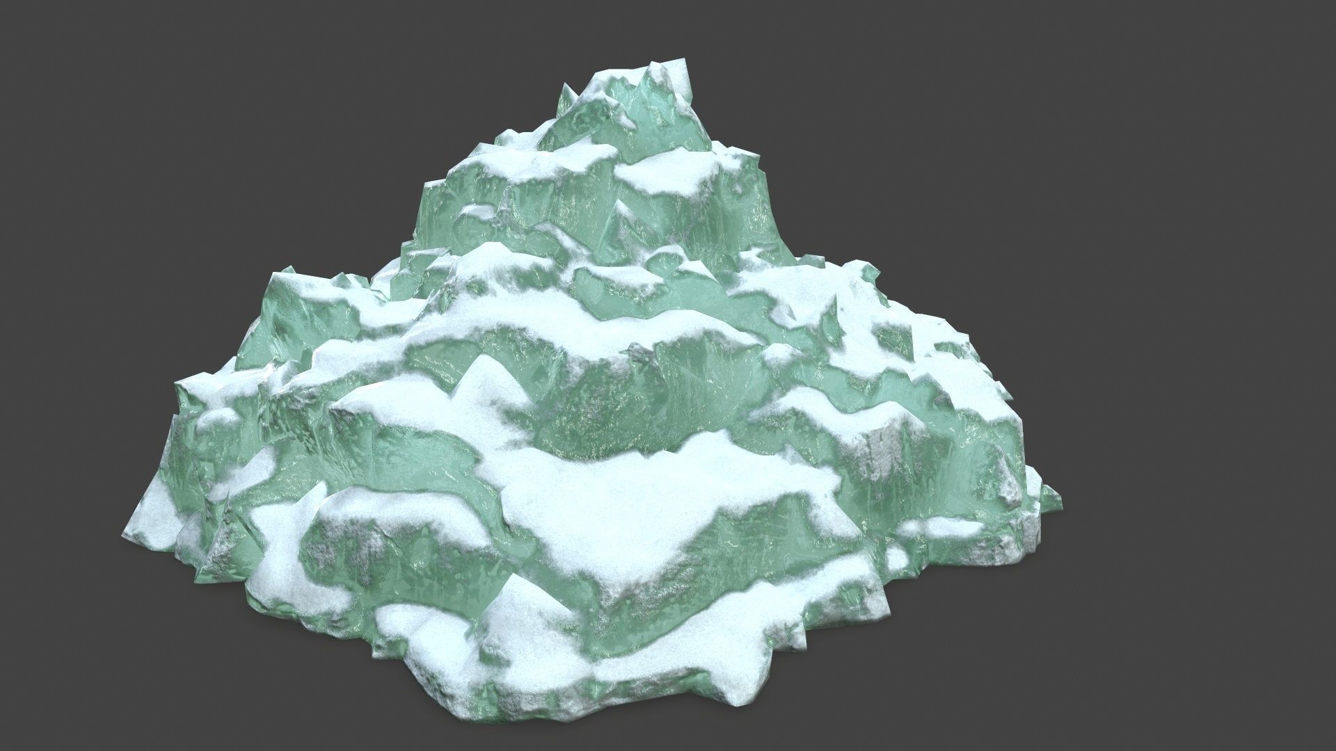 icebergs rock with snow Low-poly 3D model_26
