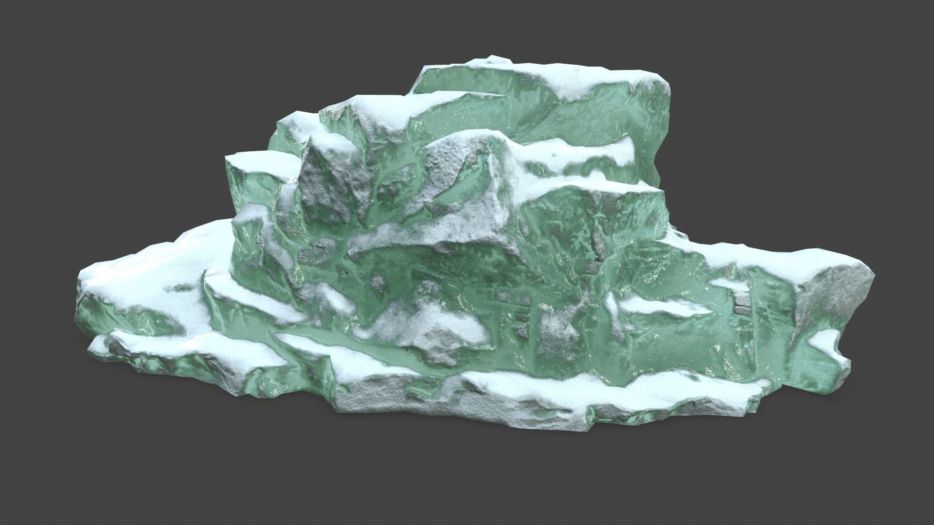 icebergs rock with snow Low-poly 3D model_18