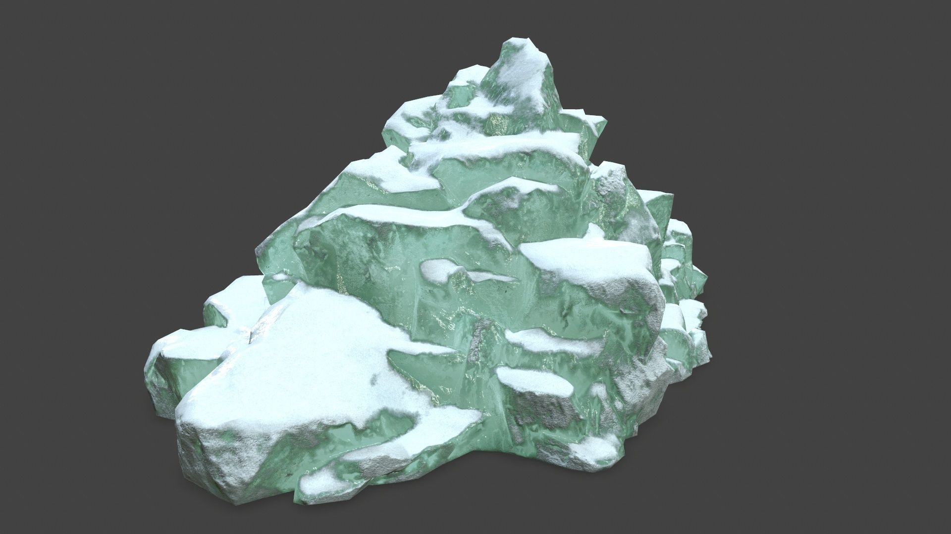 icebergs rock with snow Low-poly 3D model_13