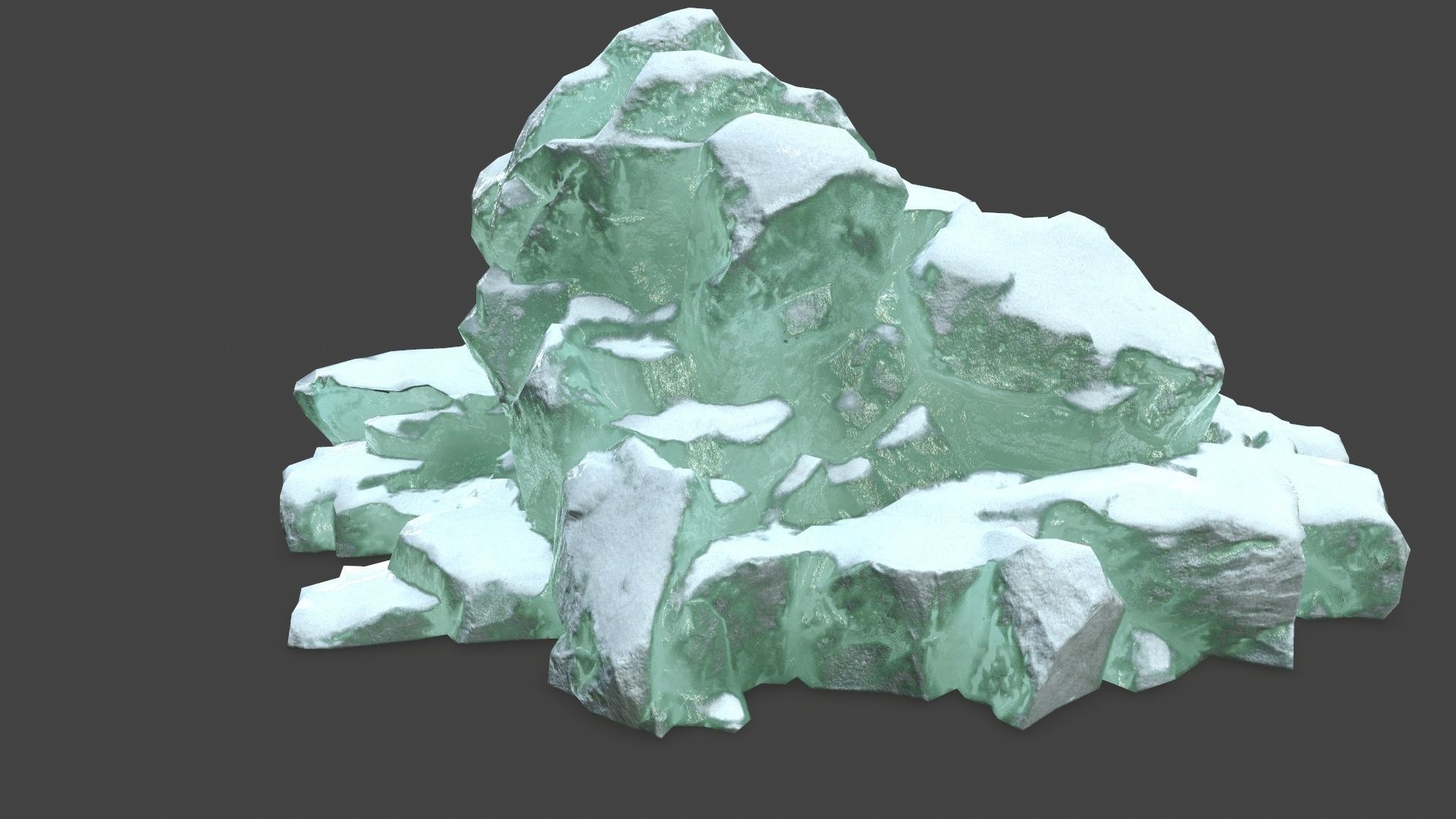 icebergs rock with snow Low-poly 3D model_17