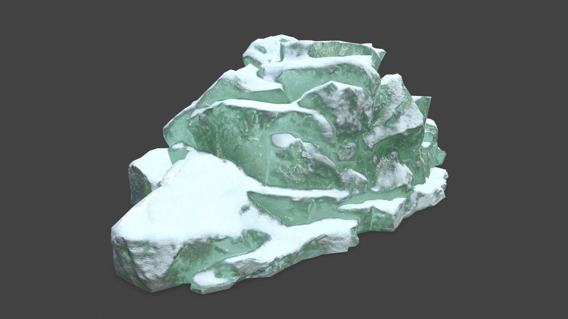 icebergs rock with snow Low-poly 3D model_9