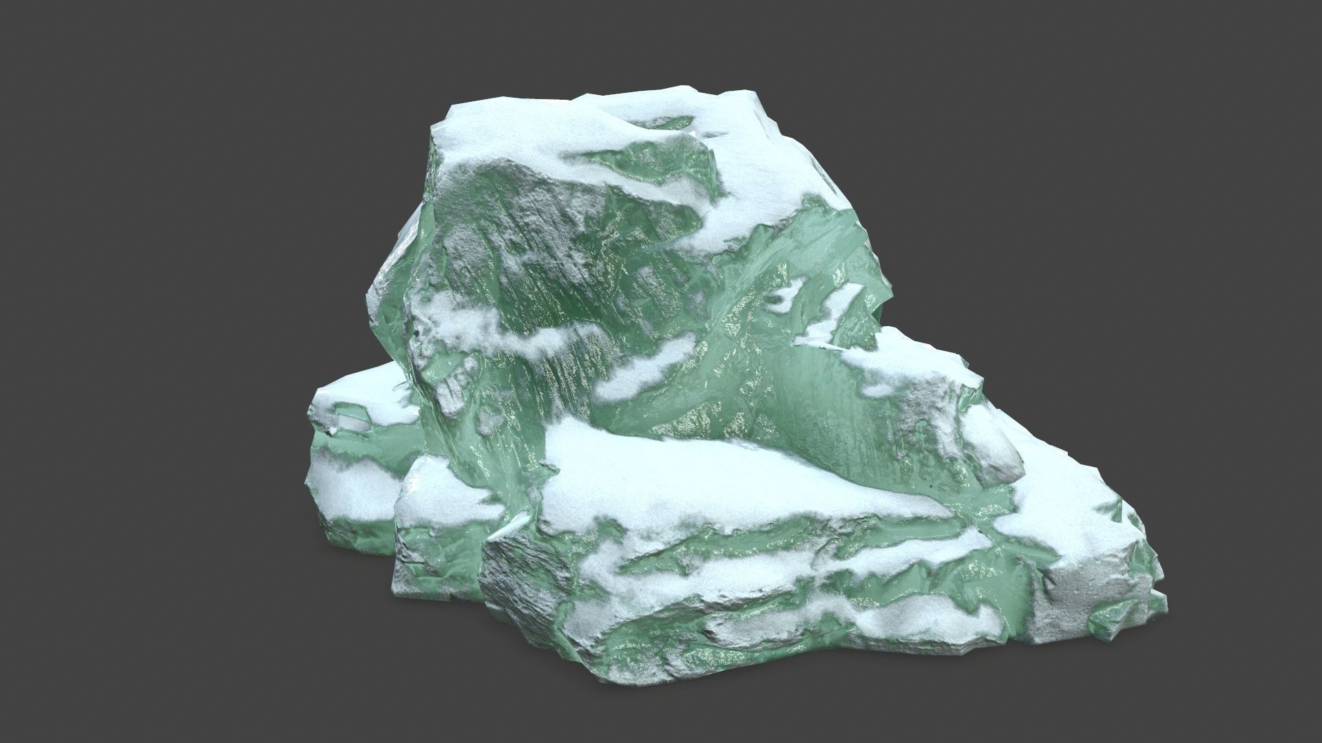 icebergs rock with snow Low-poly 3D model_3