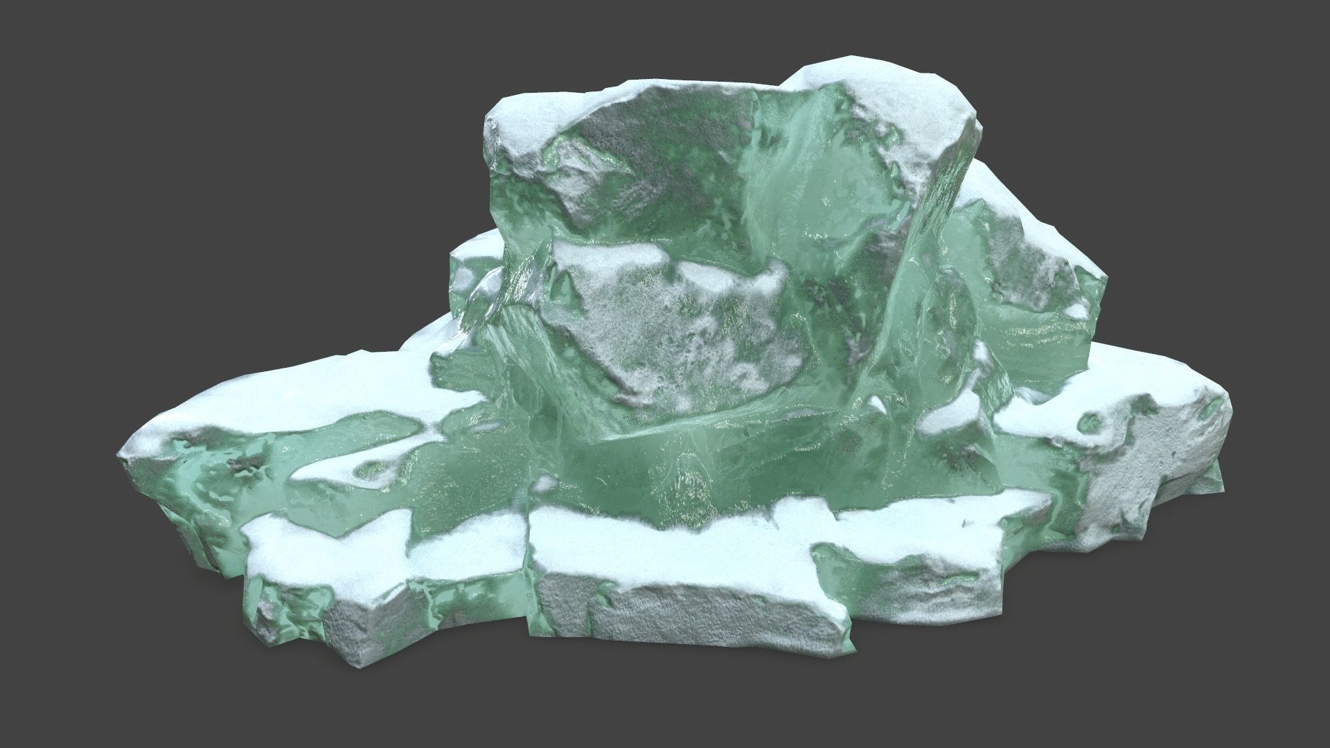 icebergs rock with snow Low-poly 3D model_7