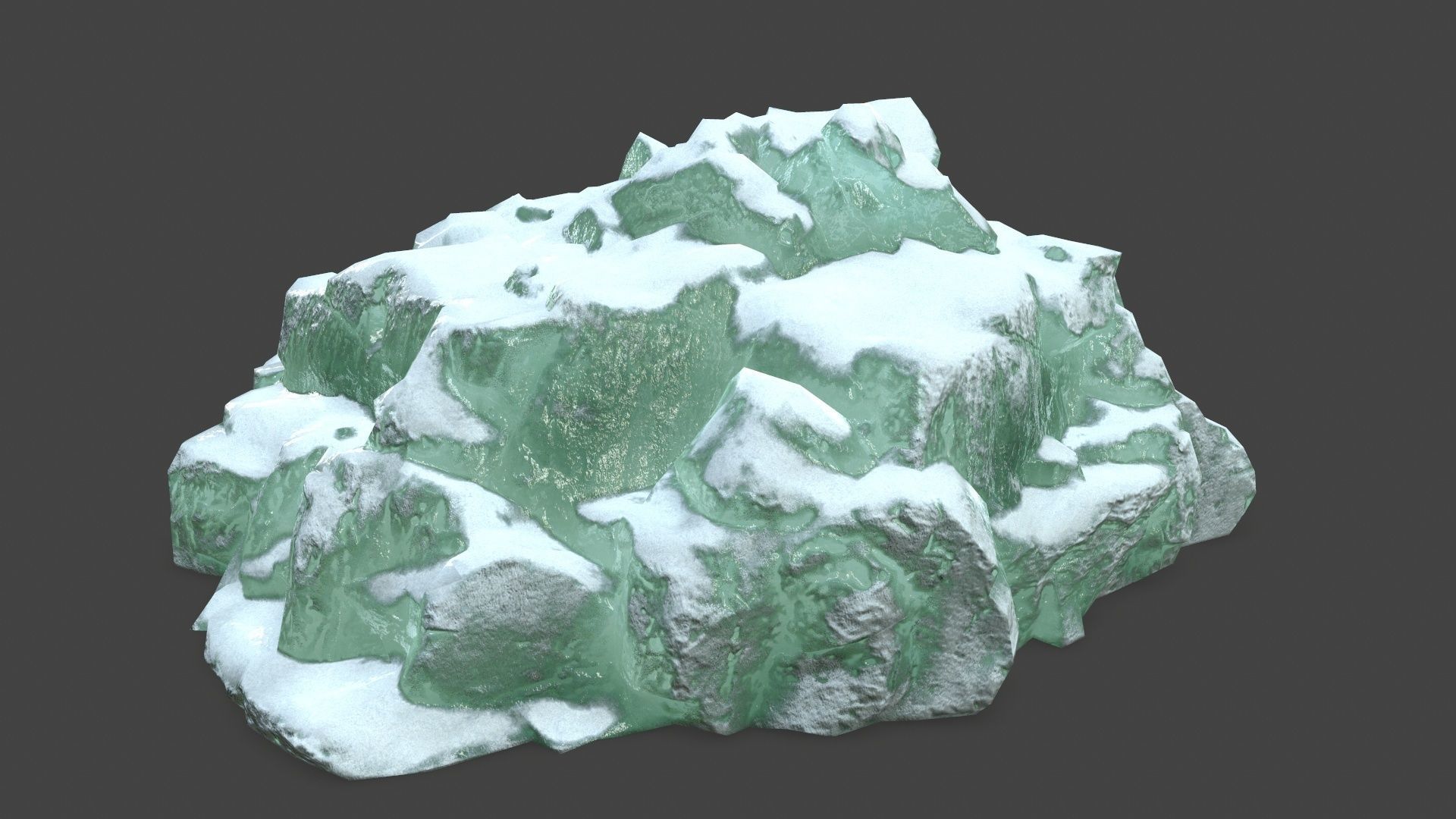 icebergs rock with snow Low-poly 3D model_22