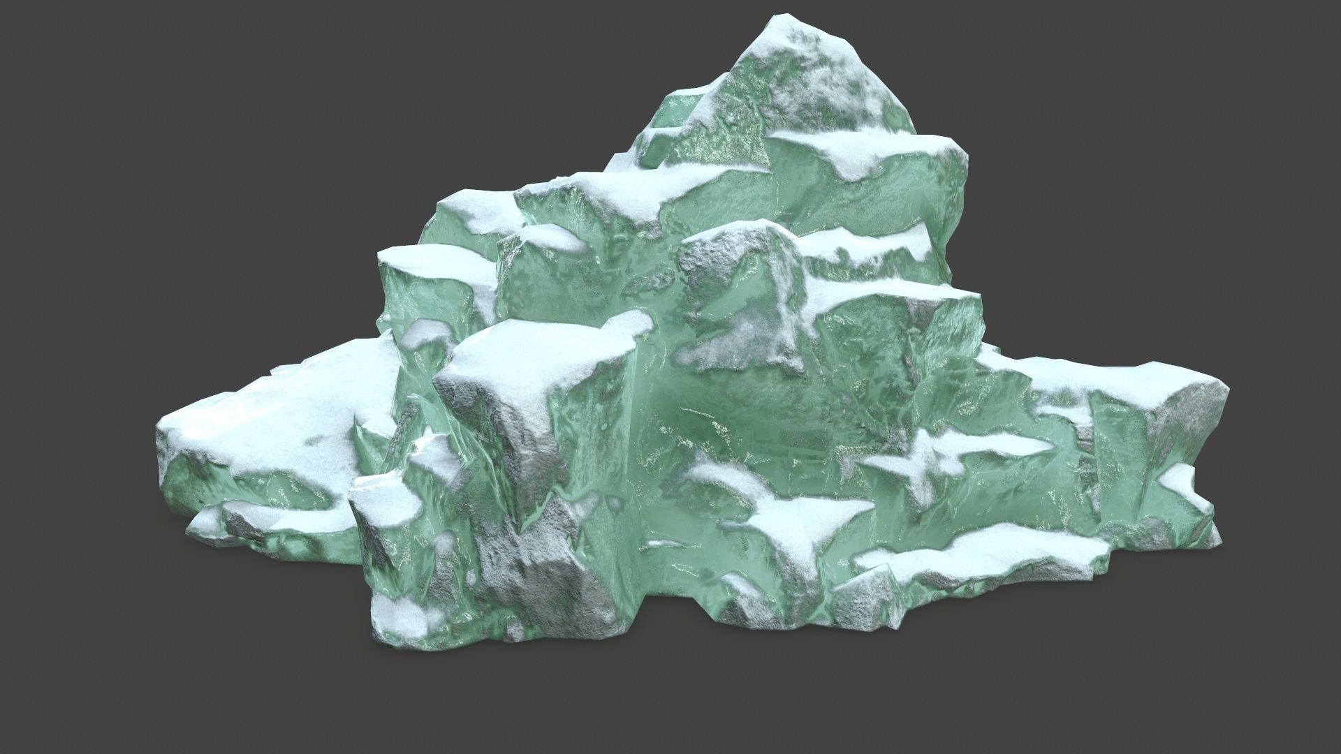 icebergs rock with snow Low-poly 3D model_15