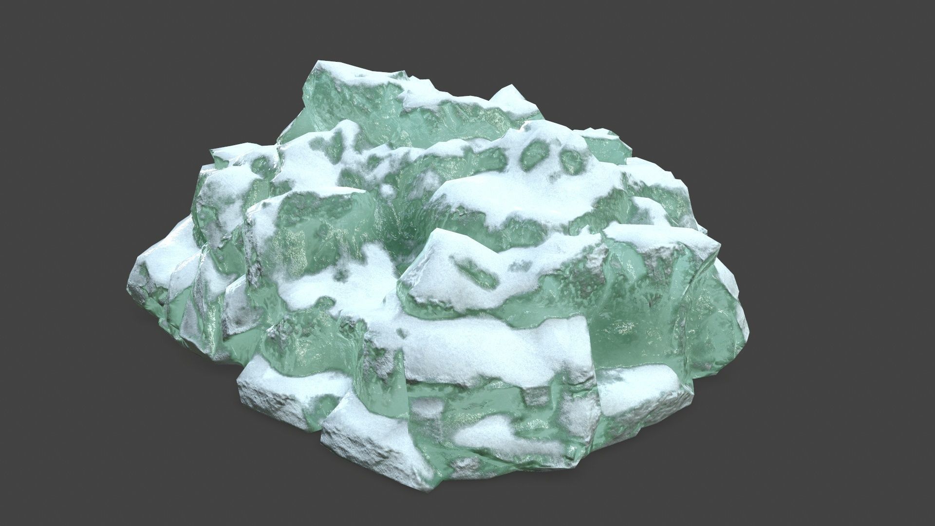 icebergs rock with snow Low-poly 3D model_25