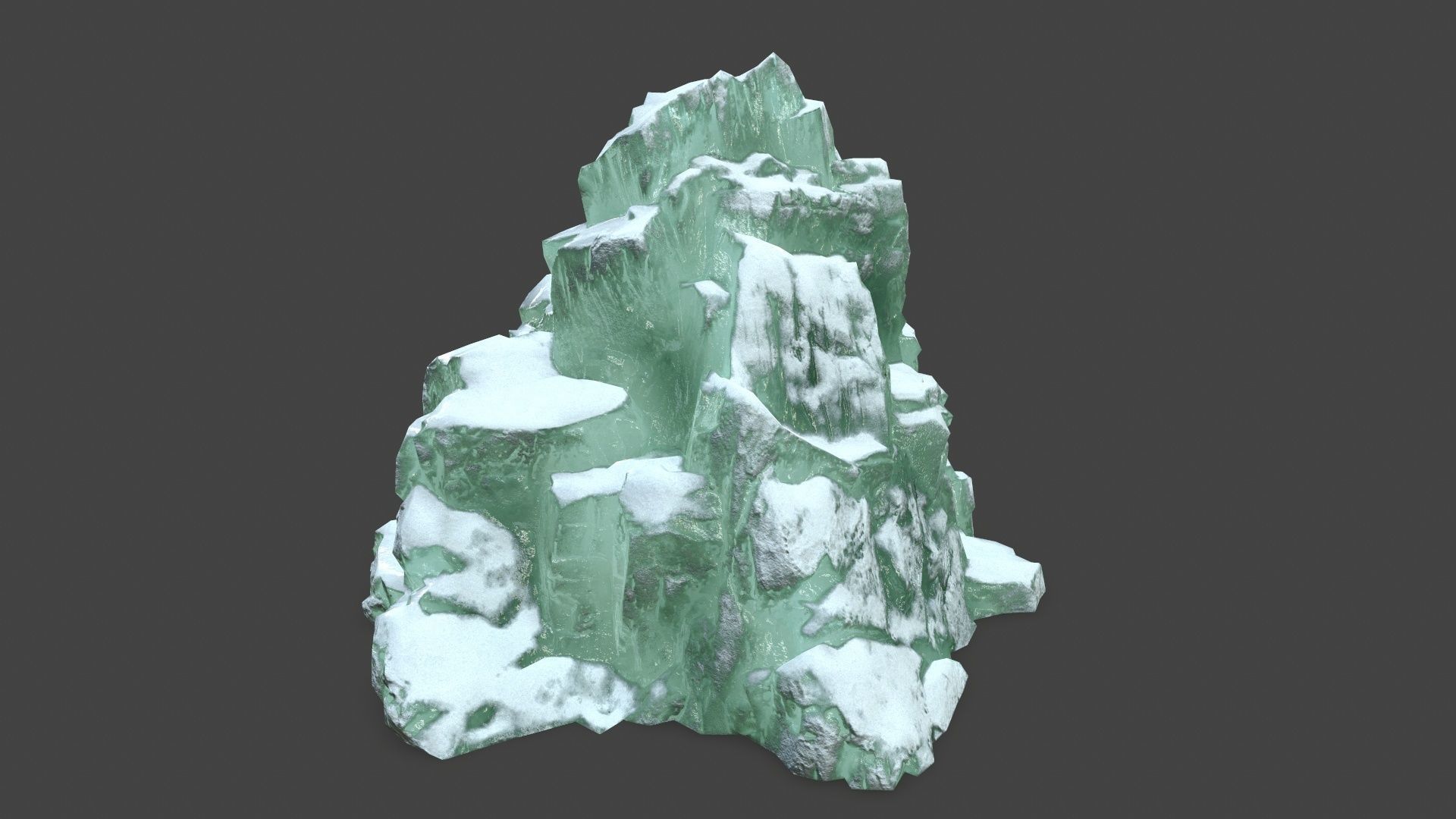 icebergs rock with snow Low-poly 3D model_10