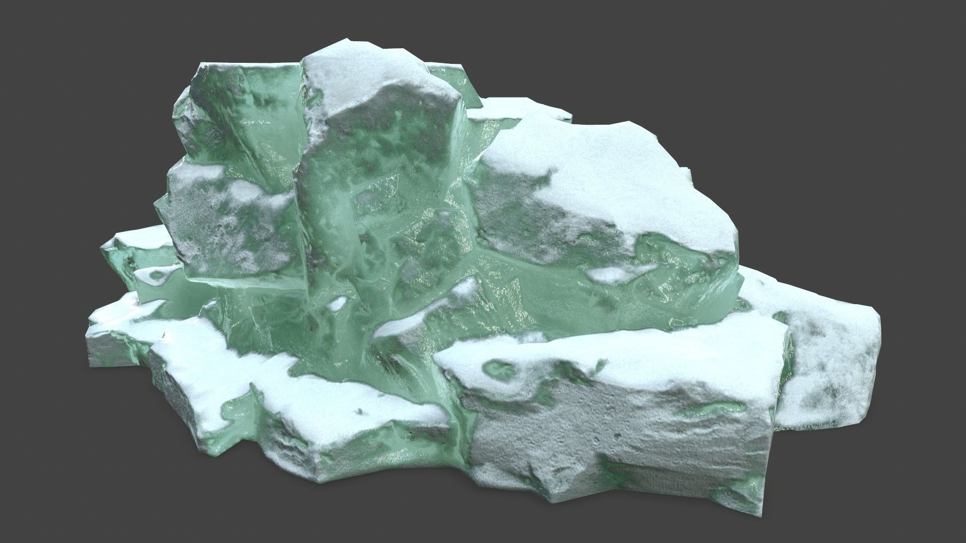 icebergs rock with snow Low-poly 3D model_8