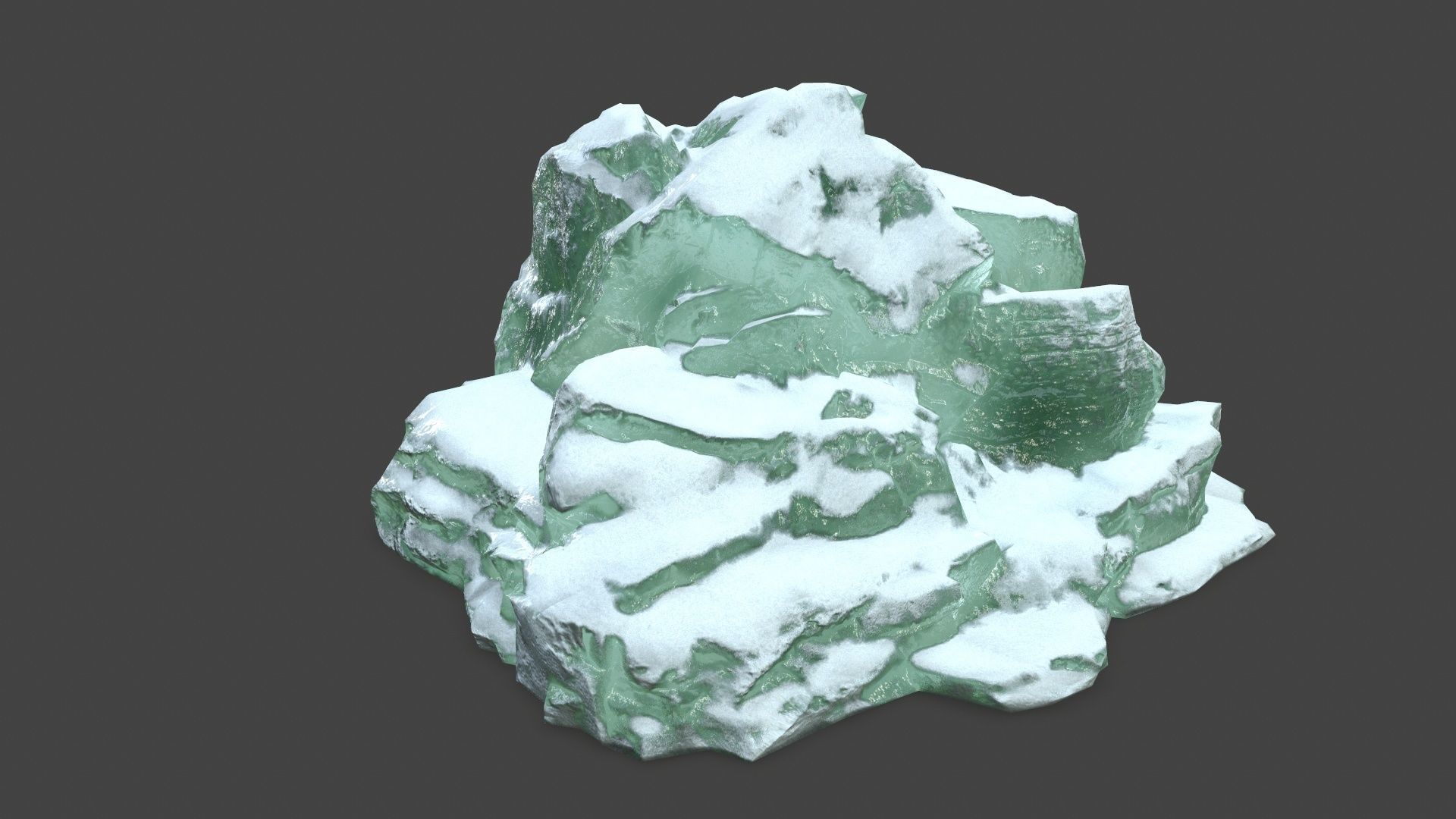 icebergs rock with snow Low-poly 3D model_6