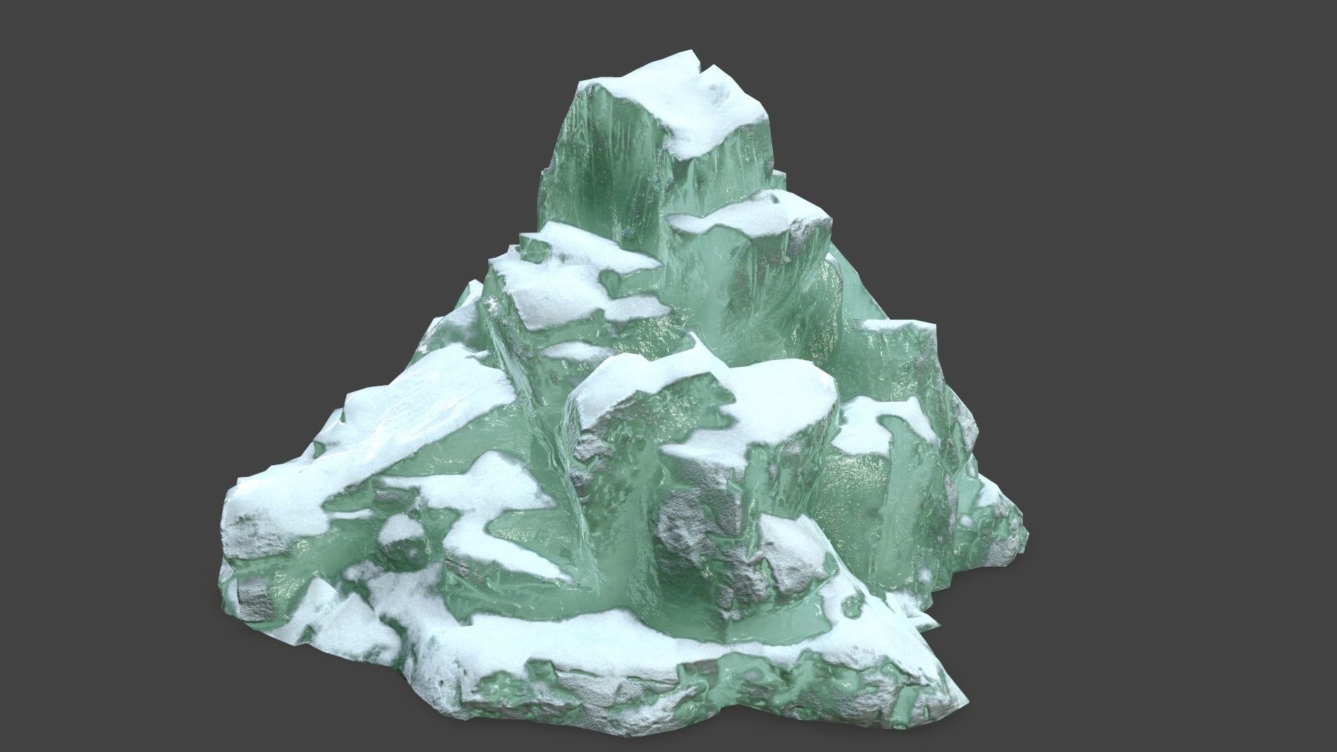 icebergs rock with snow Low-poly 3D model_14