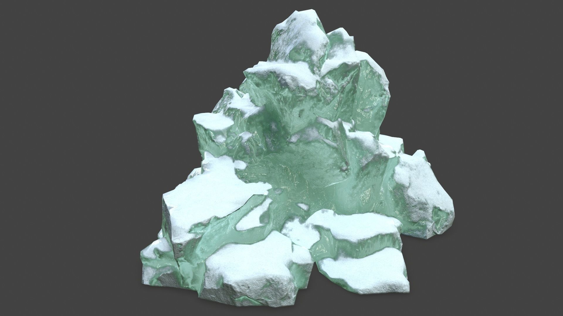 icebergs rock with snow Low-poly 3D model_12