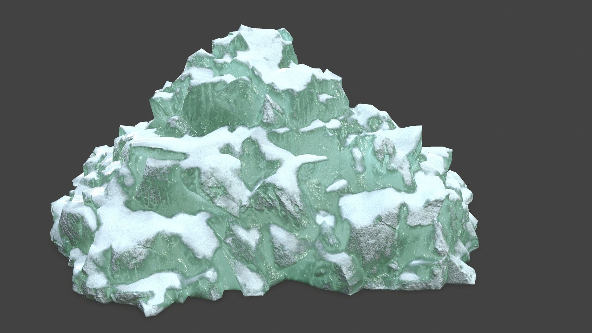 icebergs rock with snow Low-poly 3D model_27