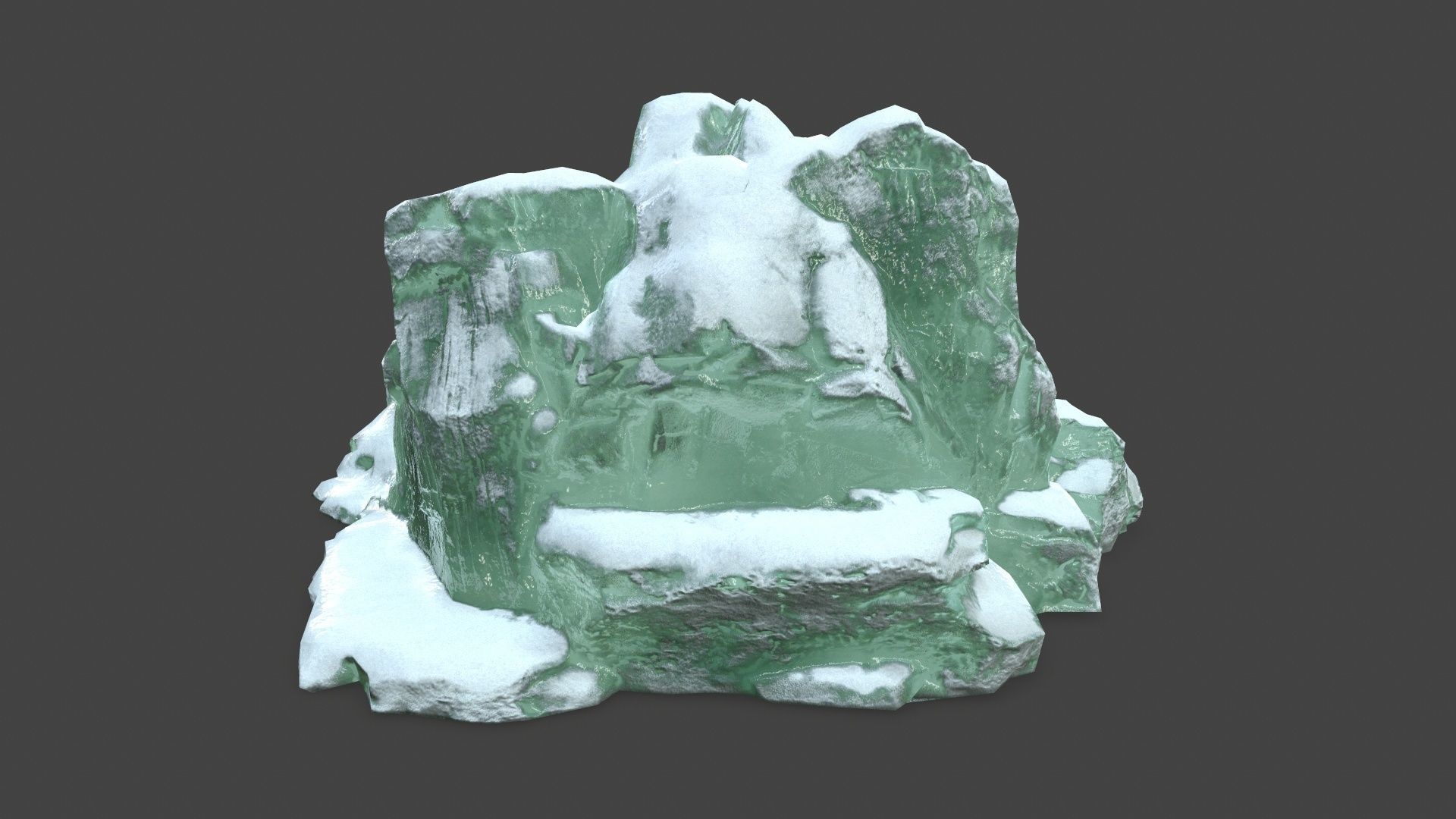 icebergs rock with snow Low-poly 3D model_2