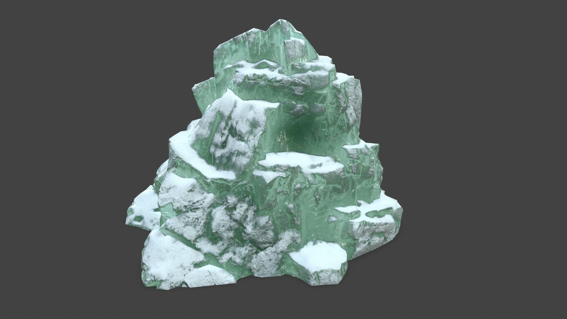 icebergs rock with snow Low-poly 3D model_11