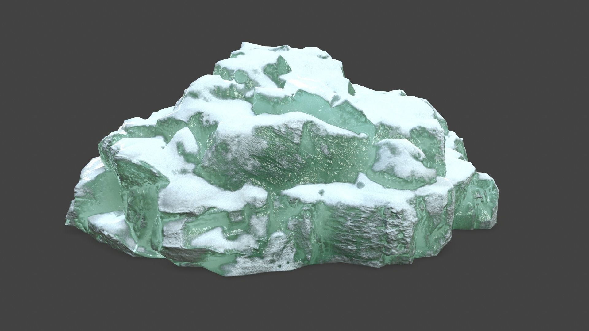 icebergs rock with snow Low-poly 3D model_23