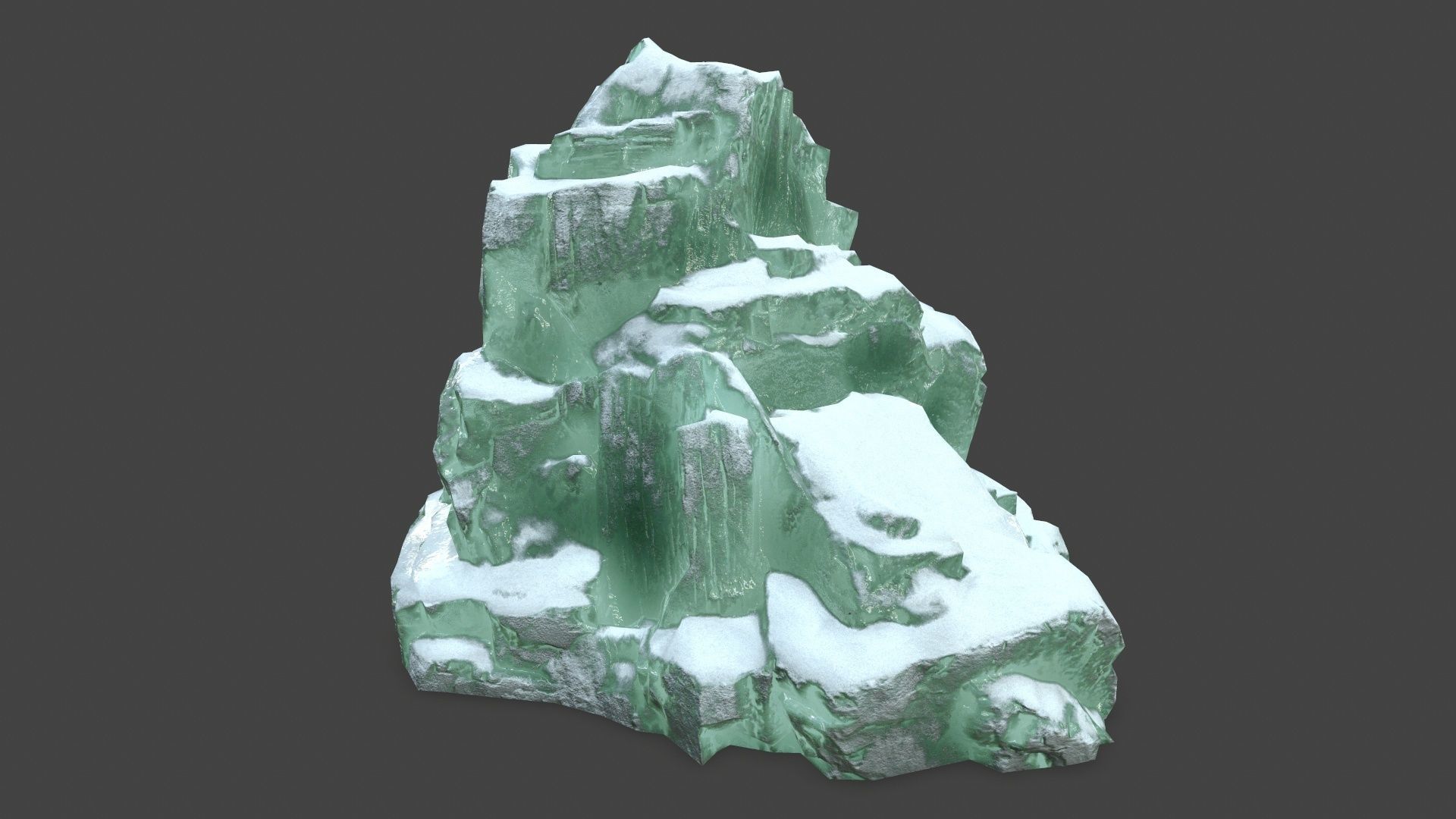 icebergs rock with snow Low-poly 3D model_20