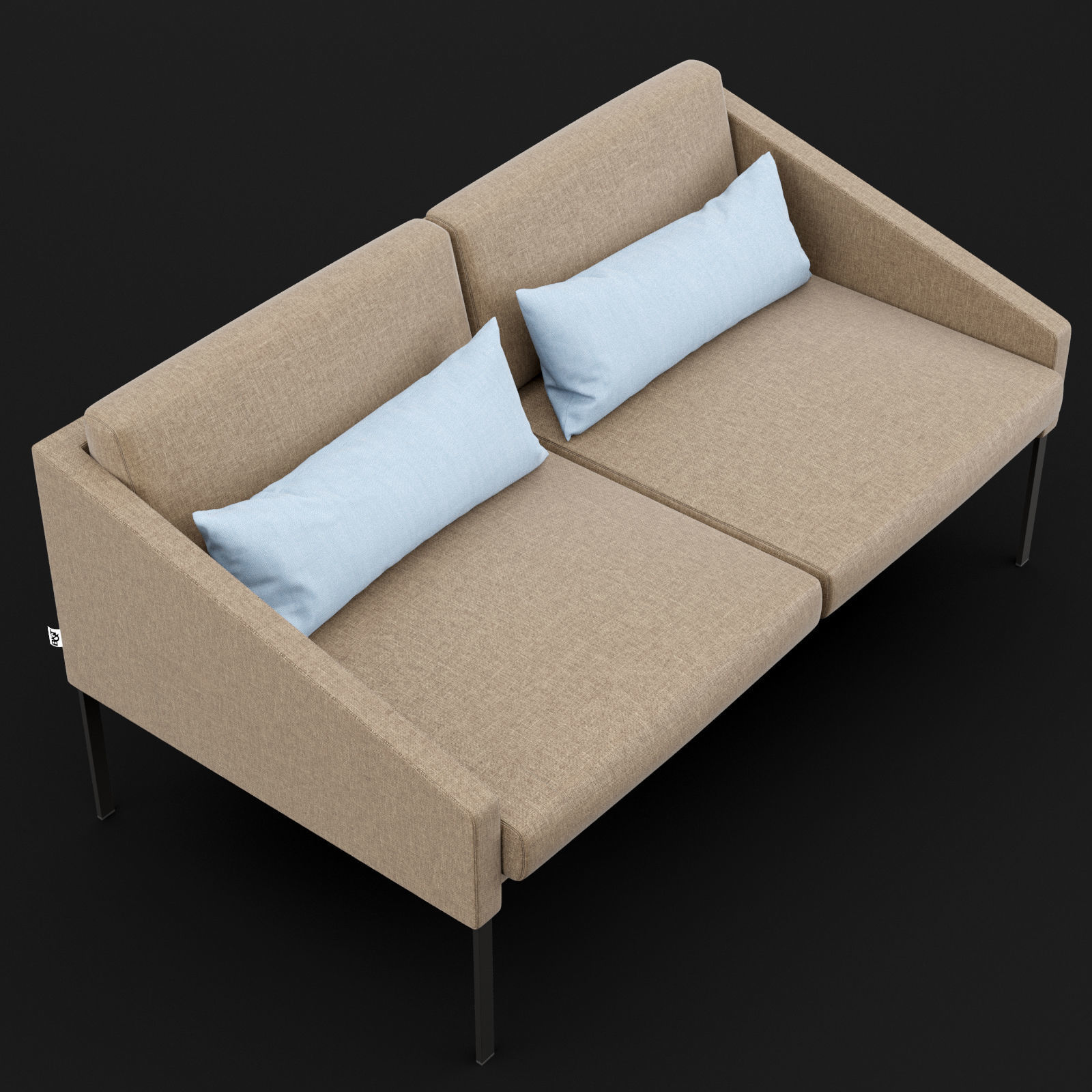 BT design Solo double 142 sofa 3D model_6
