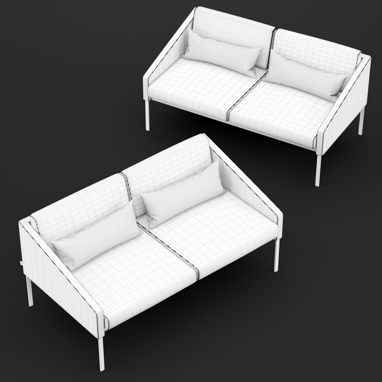 BT design Solo double 142 sofa 3D model_1