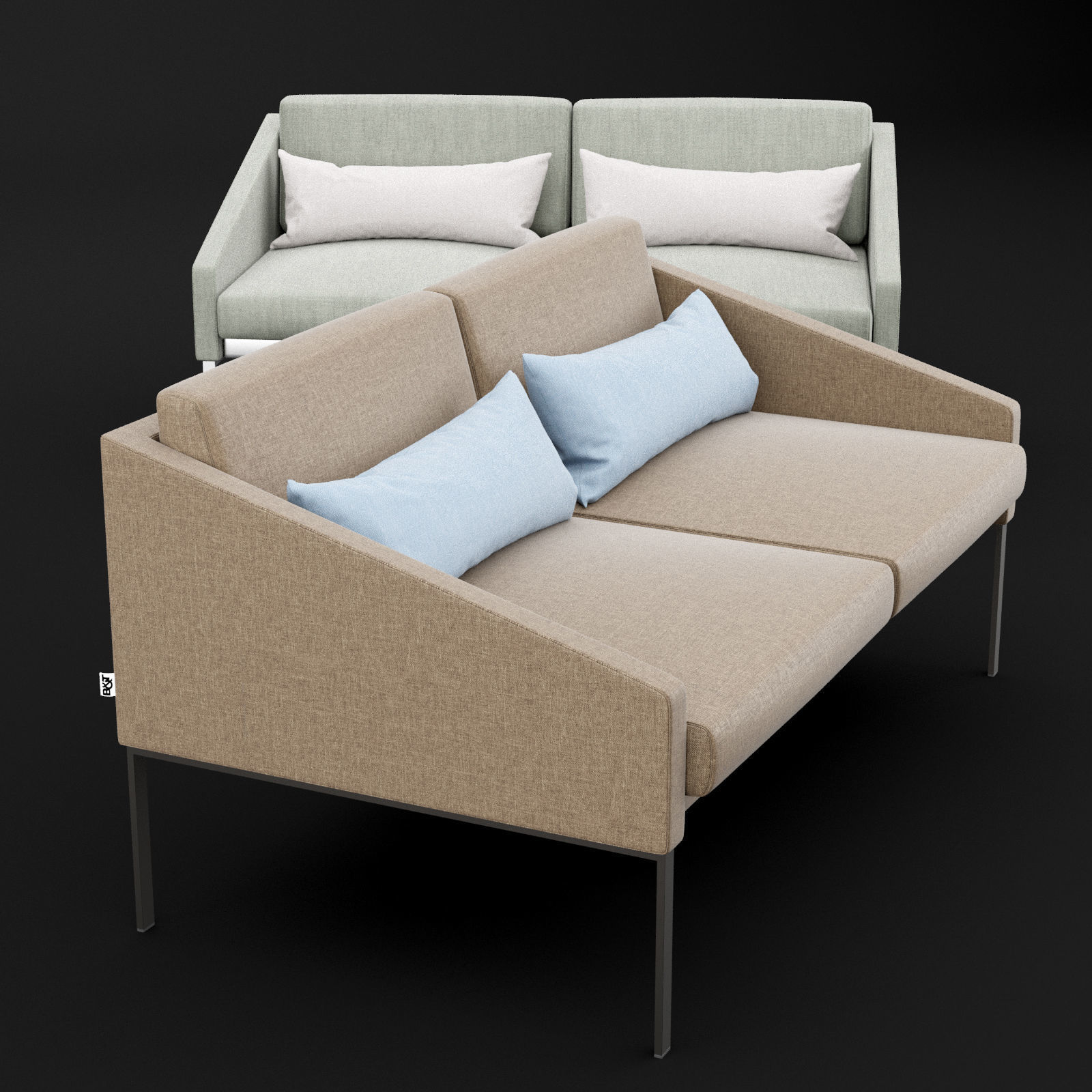 BT design Solo double 142 sofa 3D model_2