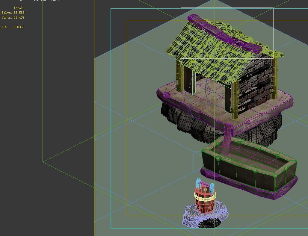 Game model - Small village wooden house 05 3D model_1