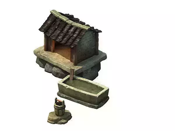 Game model - Small village wooden house 05