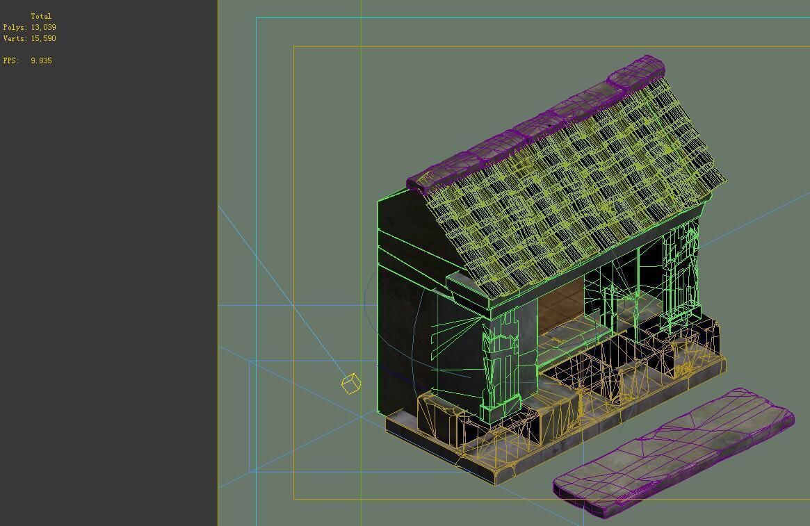 Game model - Small village wooden house 06 3D model_1