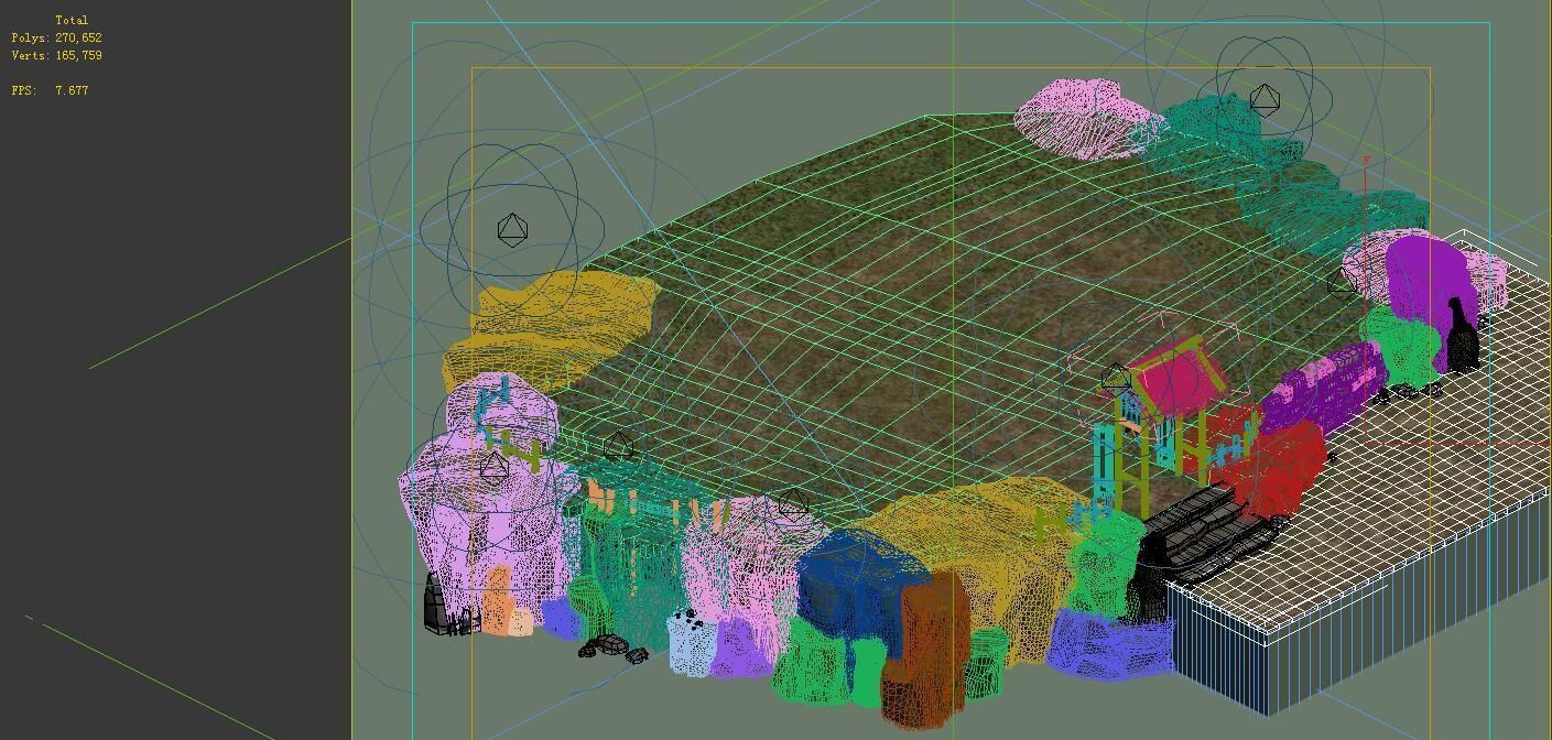 Game Model - Small Village Hill Road 02 3D model_1