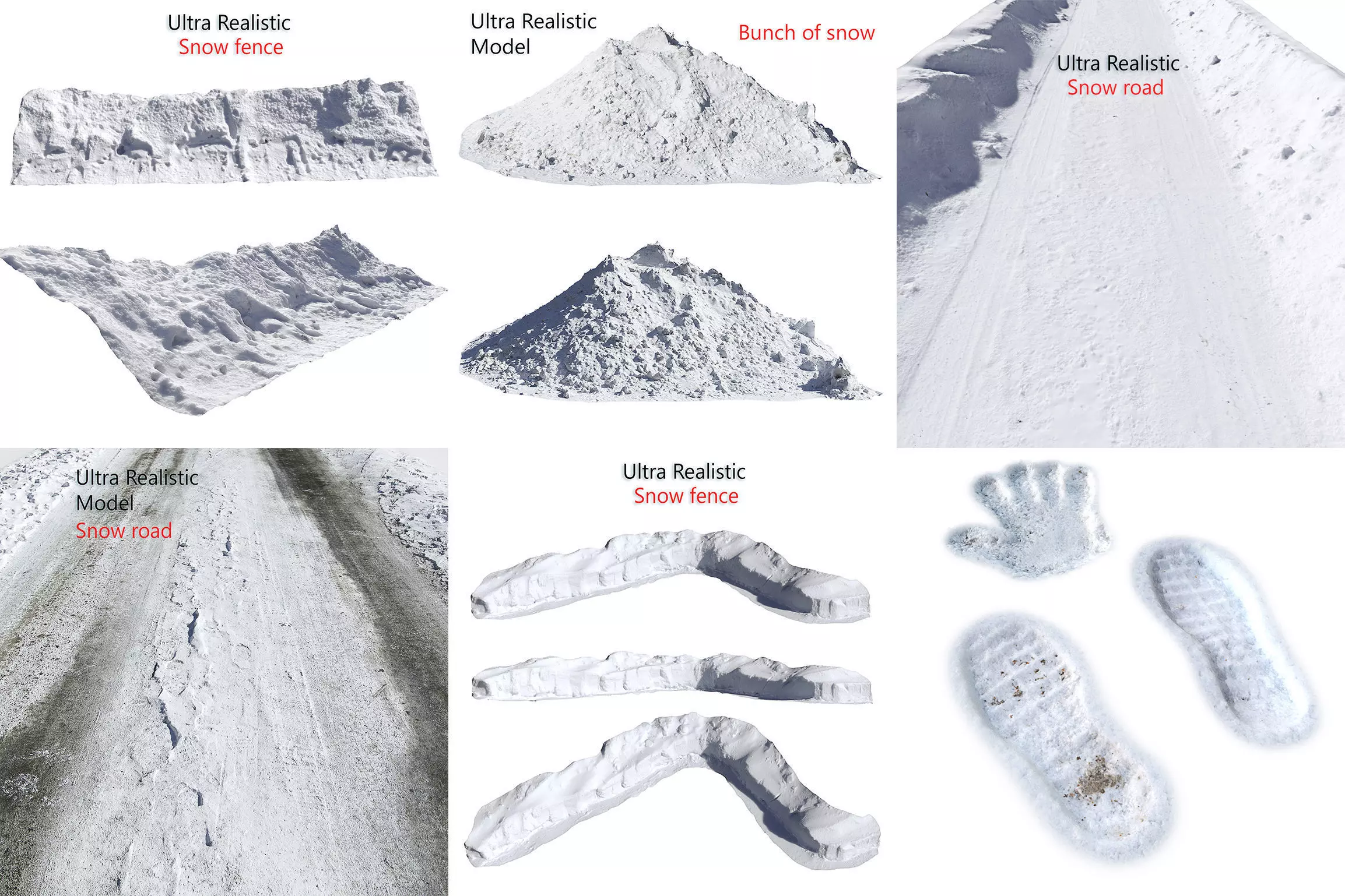 Snow collection ultra realistic fence _0