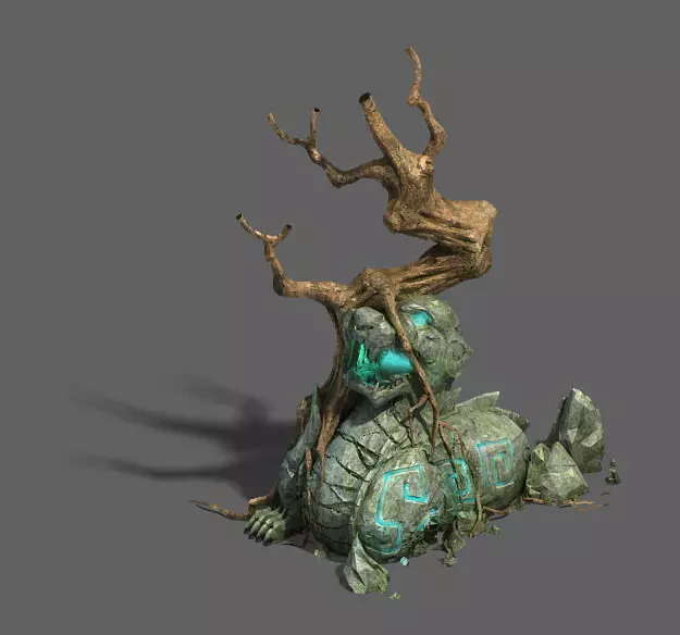 New hand village - lion tree 3D model_0