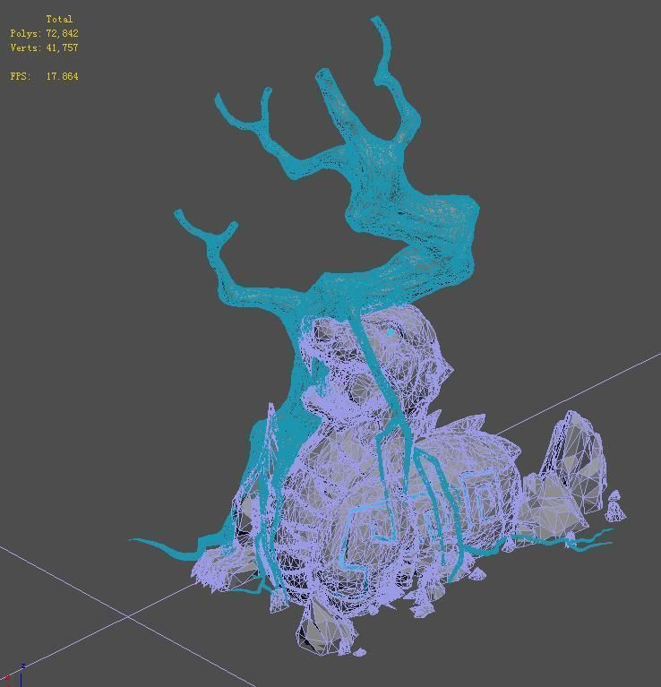 New hand village - lion tree 3D model_2