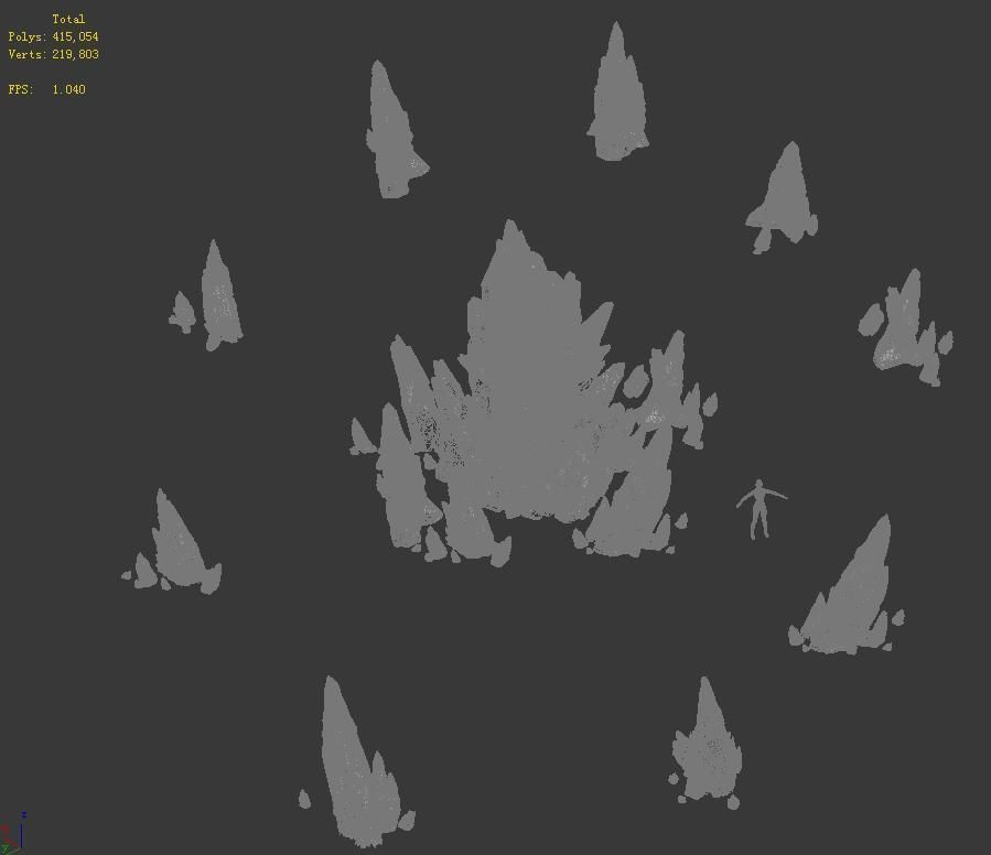 Field - stone and flag 3D model_3