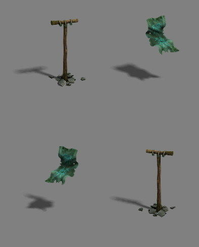 Field - stone and flag 3D model_4