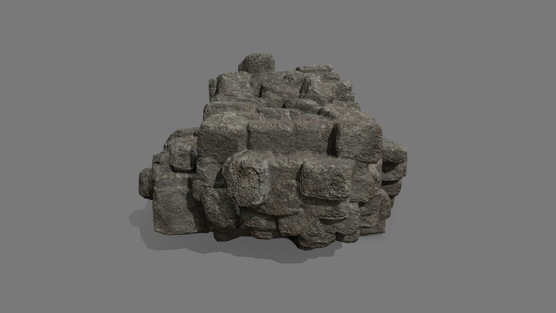 Stone Set block Low-poly 3D model_4