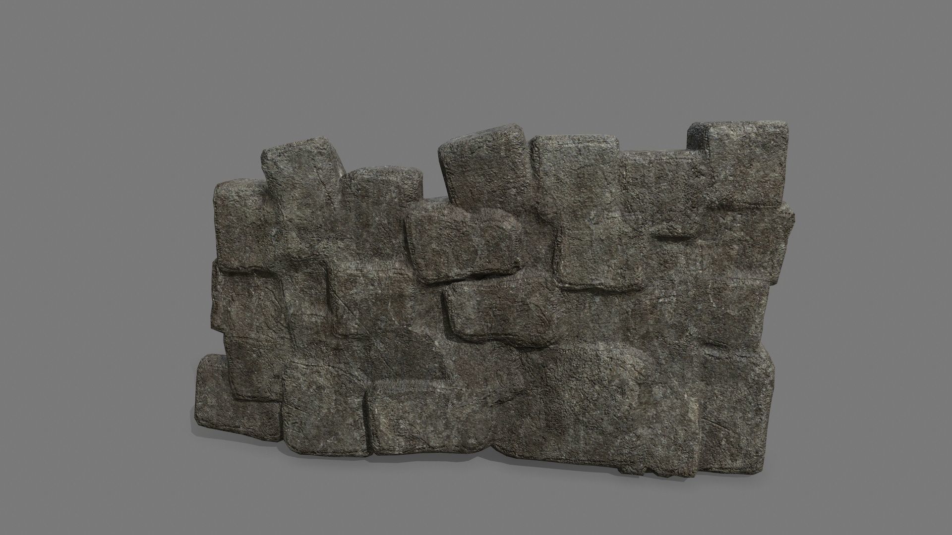 Stone Set block Low-poly 3D model_12