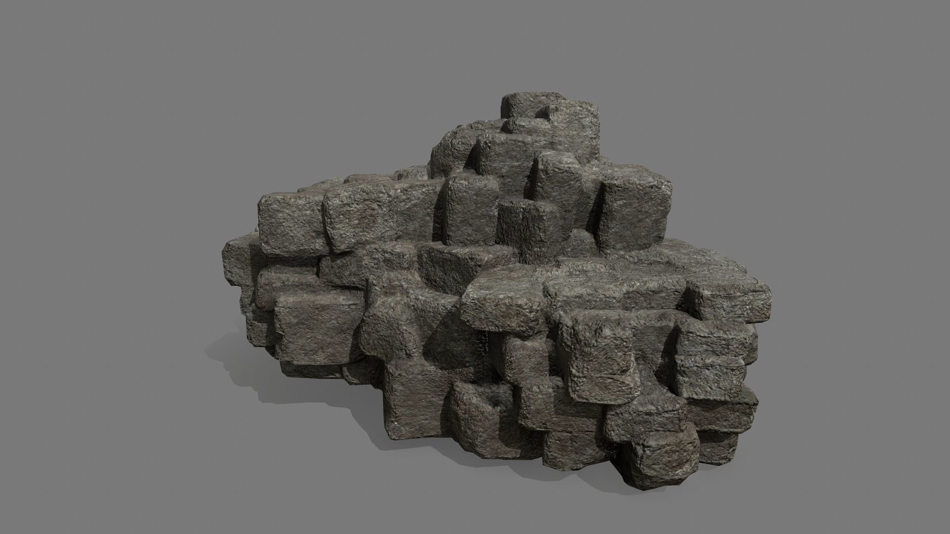 Stone Set block Low-poly 3D model_2