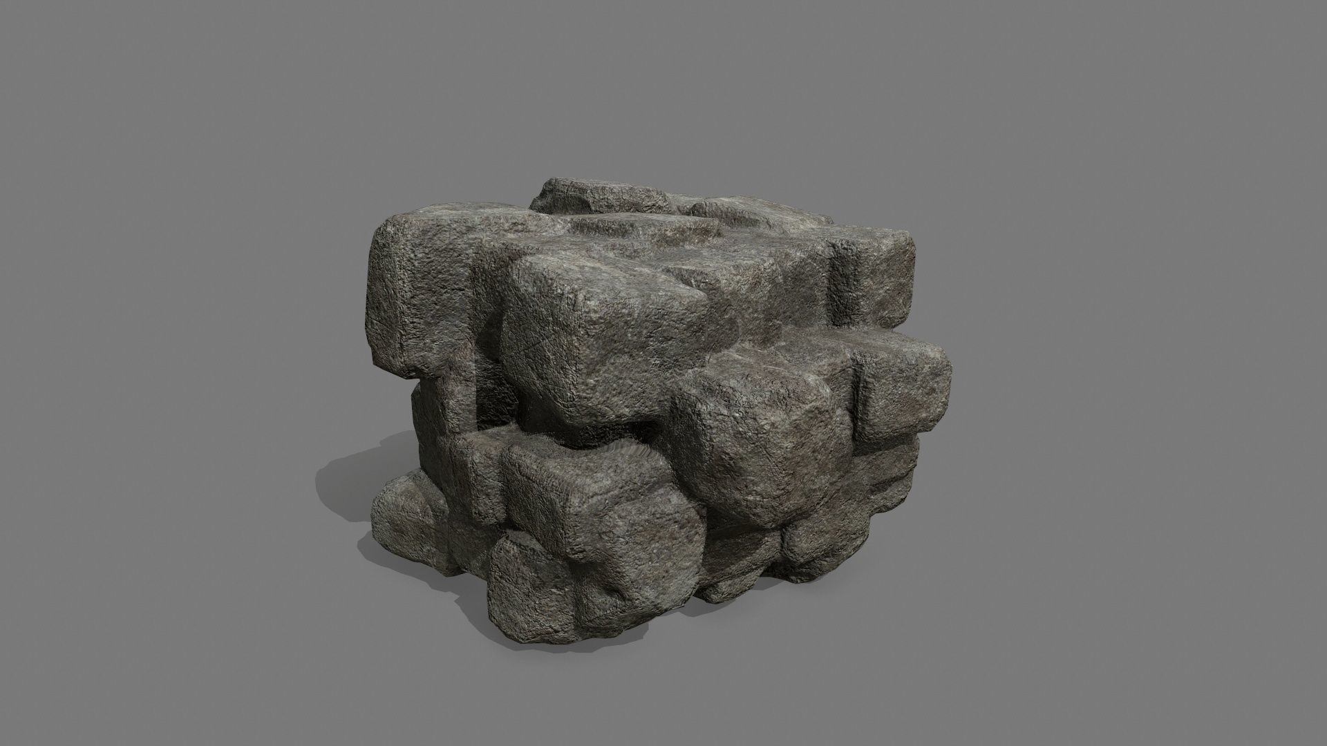 Stone Set block Low-poly 3D model_15