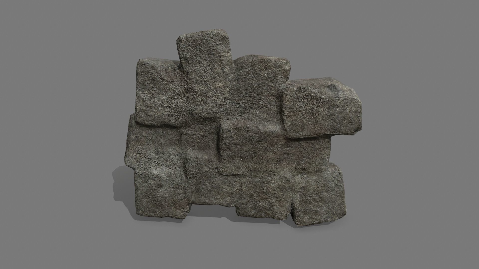 Stone Set block Low-poly 3D model_6