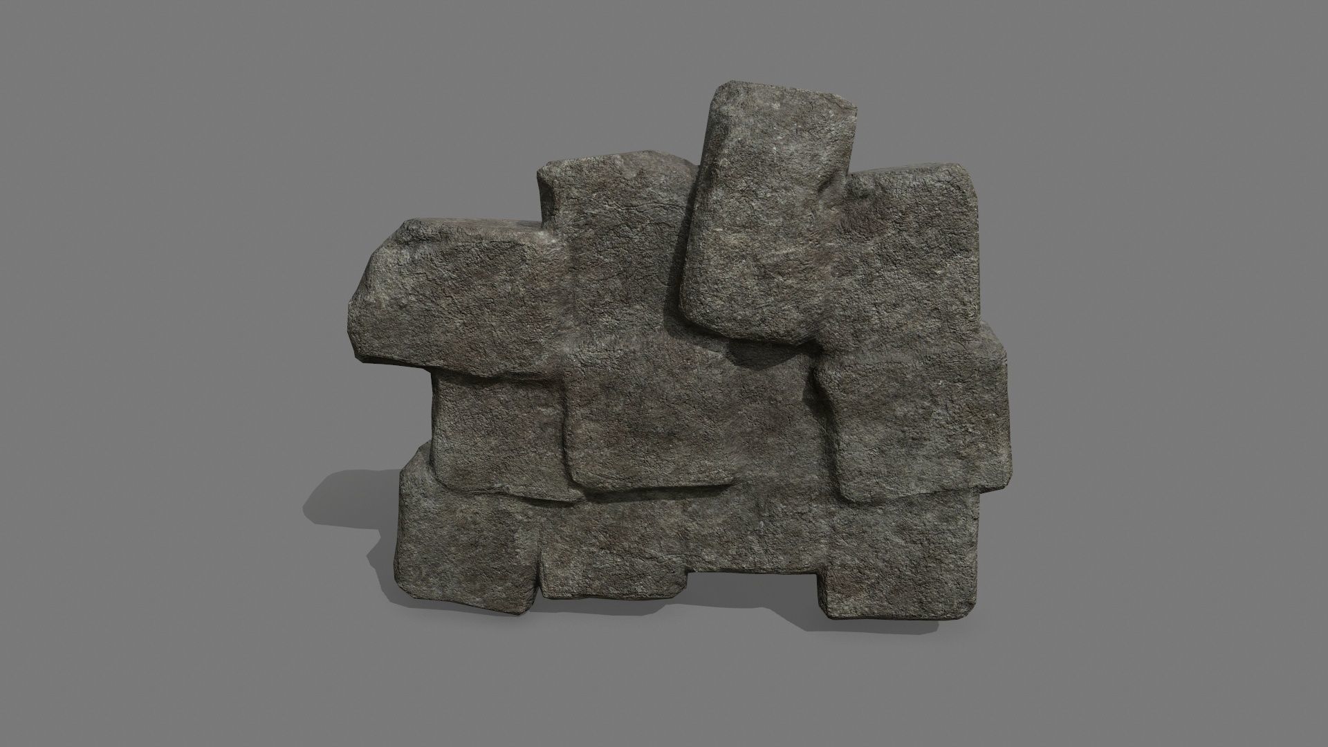 Stone Set block Low-poly 3D model_10