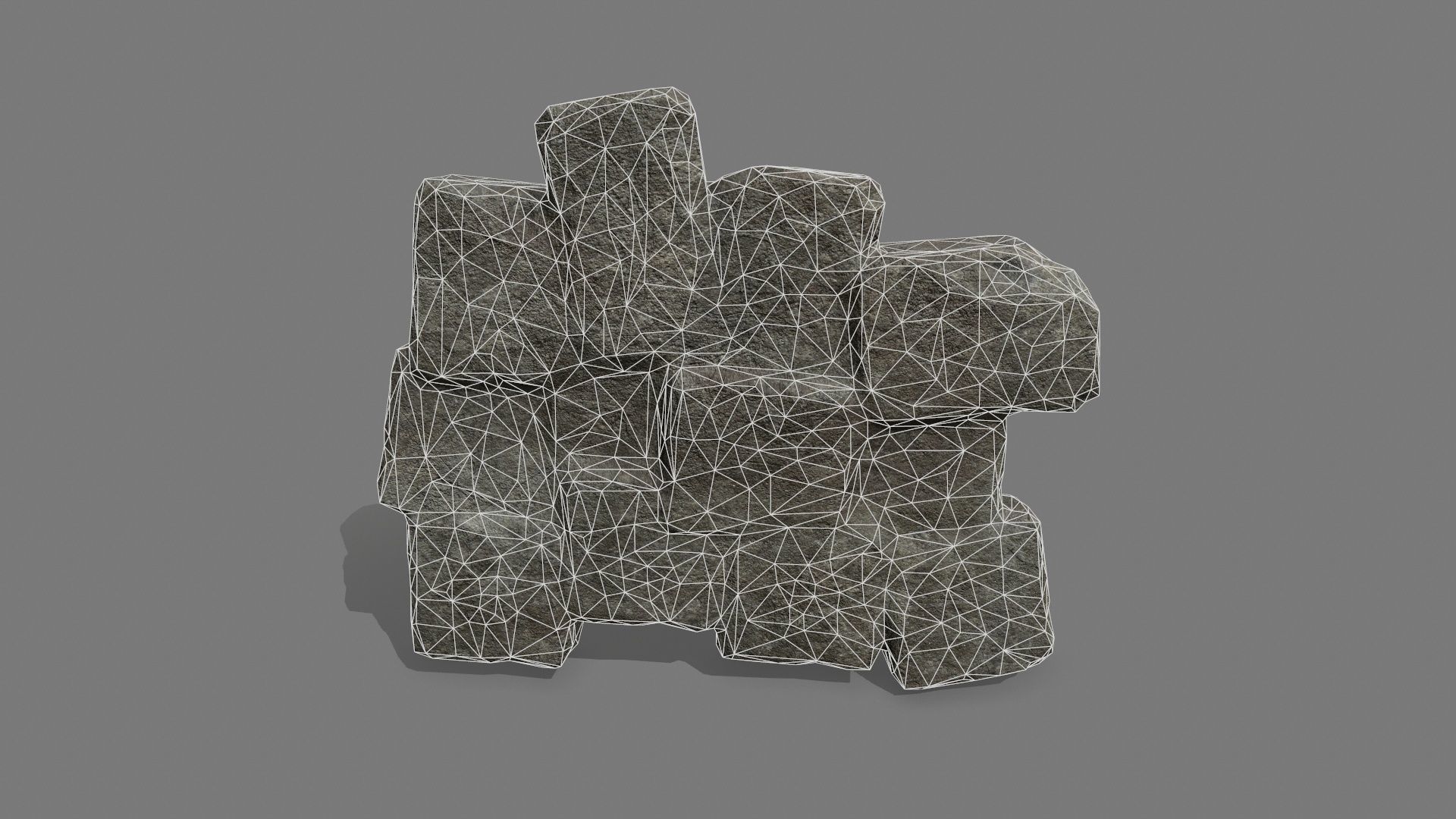 Stone Set block Low-poly 3D model_8