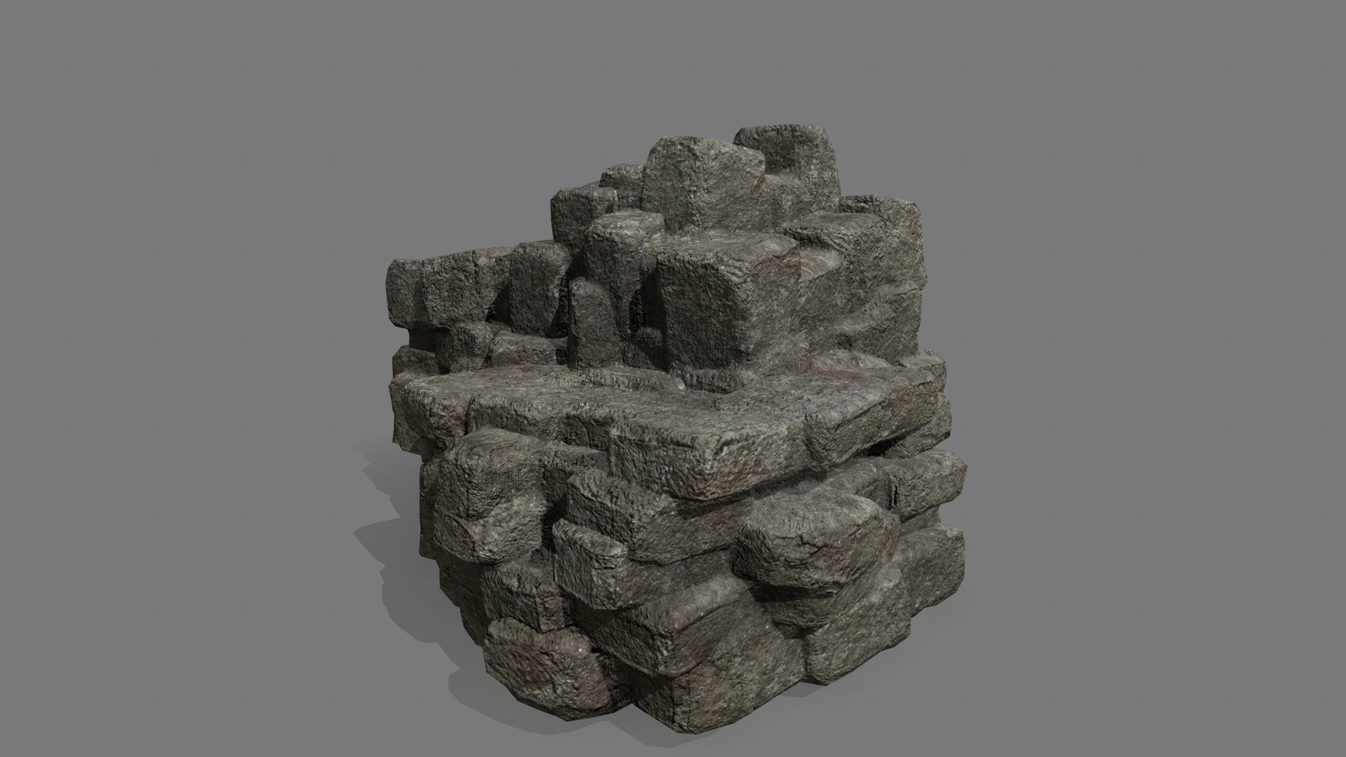 Stone Set block Low-poly 3D model_1
