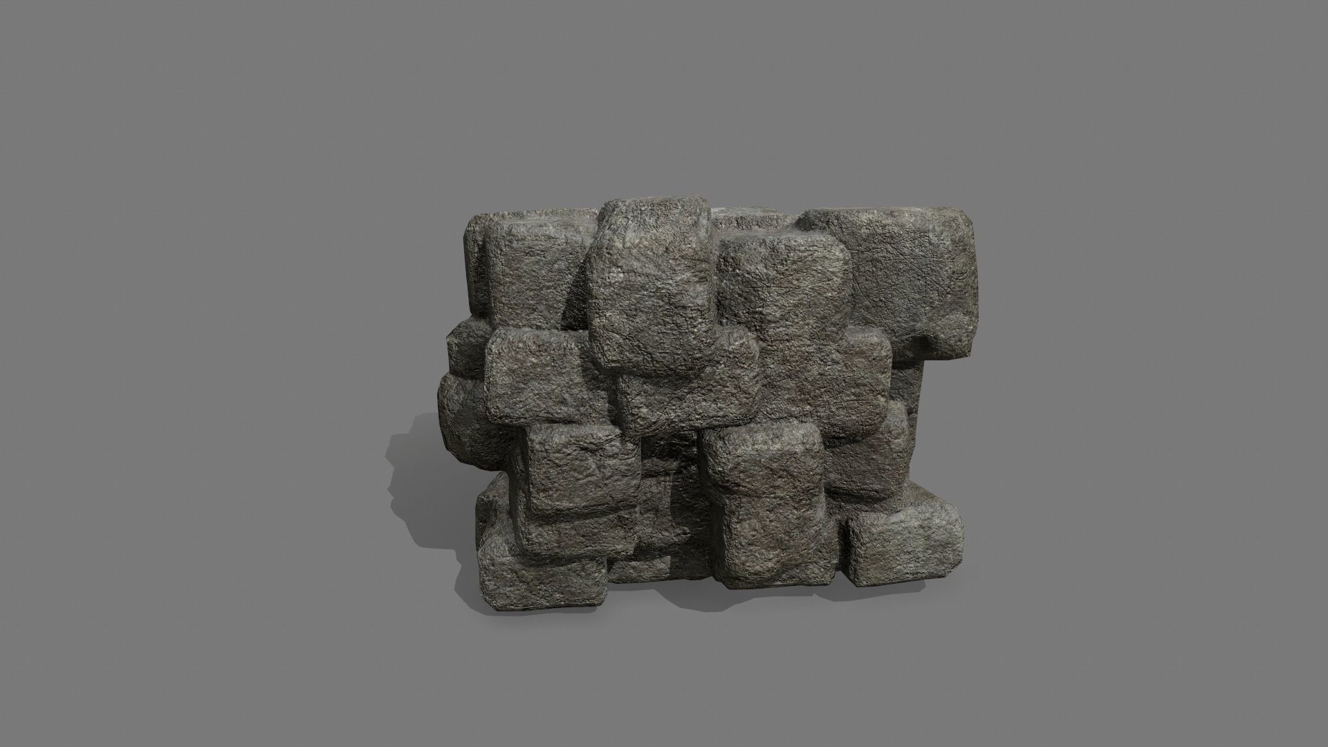 Stone Set block Low-poly 3D model_13