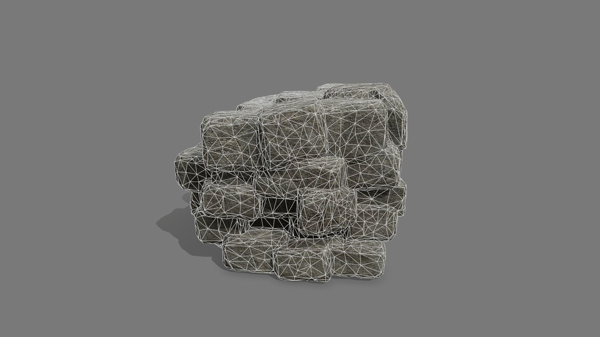 Stone Set block Low-poly 3D model_17