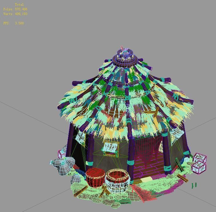 Field - Zhuojun Army Granary 01 3D model_2
