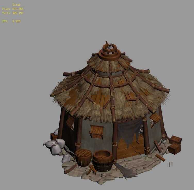 Field - Zhuojun Army Granary 01 3D model_1